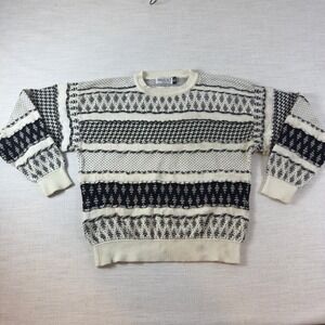 Bellagio Mens XL Cotton Knit Sweater Multi Pattern Geometric Houndstooth Italy
